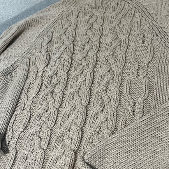 Vintage Rolled Turtleneck Sweater Womens Small Cable Knit Fisherman Preppy A… - Picture 7 of 9